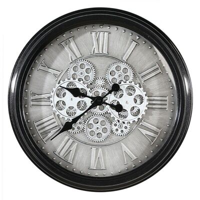 Wall clock "Factona" antique silver/black D.53cm3959