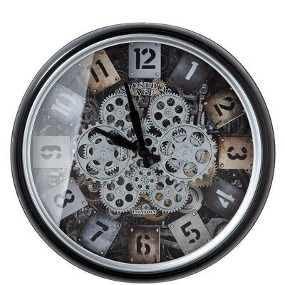Wall clock "Steam" black/silver/champ 3978