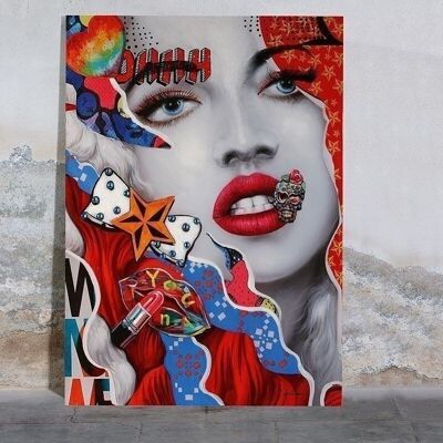 Picture "Street Art Girl" lipstick 70x100cm4034