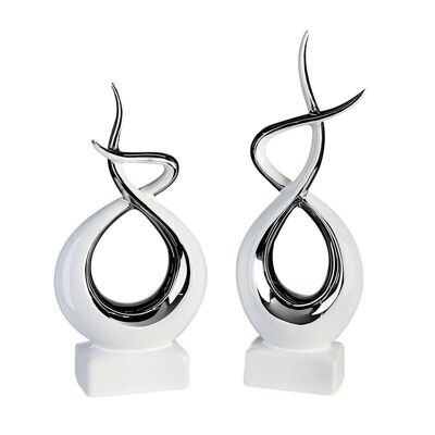Sculpture "Infinity" white/silver VE 2 so4046