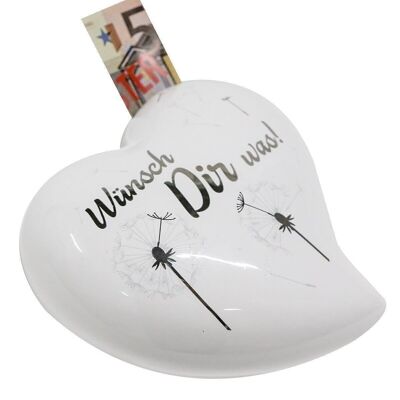 Money box"Dandelion"heart shape,cer. PU 64056