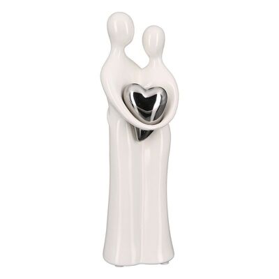 Figurine "Couple" blanc/argent brillant VE 34076