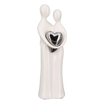 Figurine "Couple" blanc/argent brillant VE 34076 1