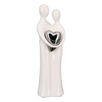 Figurine "Couple" blanc/argent brillant VE 34076 2