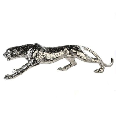 Cheetah, poly, antique silver H.20cm L.80cm4121