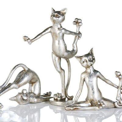 Figura "Cat Aerobics" poly, finitura anticata VE 3 so4128