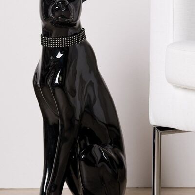 Panther, sitting, glossy black, poly H.60cm4130