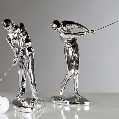 Figure "Golfer" poly, silver PU 2 so4132