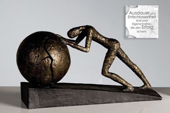 Sculpture "Boule lourde" en bronze,H21,5cm4136 4