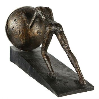 Sculpture "Boule lourde" en bronze,H21,5cm4136 5