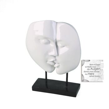 Sculpture "Visages" Poly, blanc, B.22 cm de hauteur.28cm4151 1