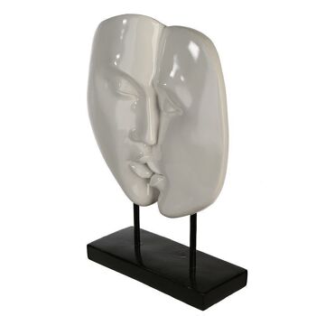 Sculpture "Visages" Poly, blanc, B.22 cm de hauteur.28cm4151 5