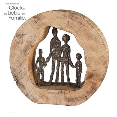 Scultura "Famiglia" in legno bronzo/alluminio. H.28cm4168