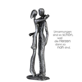 Sculpture design "Couple" argent vieilli H.18cm4206 2