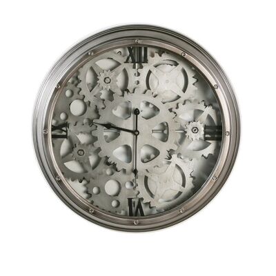 Horloge murale "Loft" métal/verre, 1xAA batt D.60cm4225