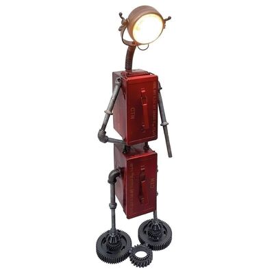 Lampe "Robot" en fer, rouge H.119cm4259