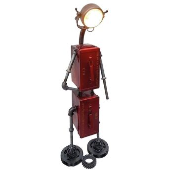 Lampe "Robot" en fer, rouge H.119cm4259 1