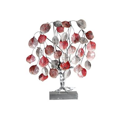 Objeto de decoración "Árbol del amor" tonos rojo/plata. H.51cm4281