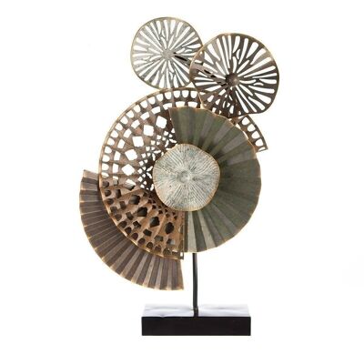 Oggetto decorativo "Fan" in metallo, su base H.52cm4283