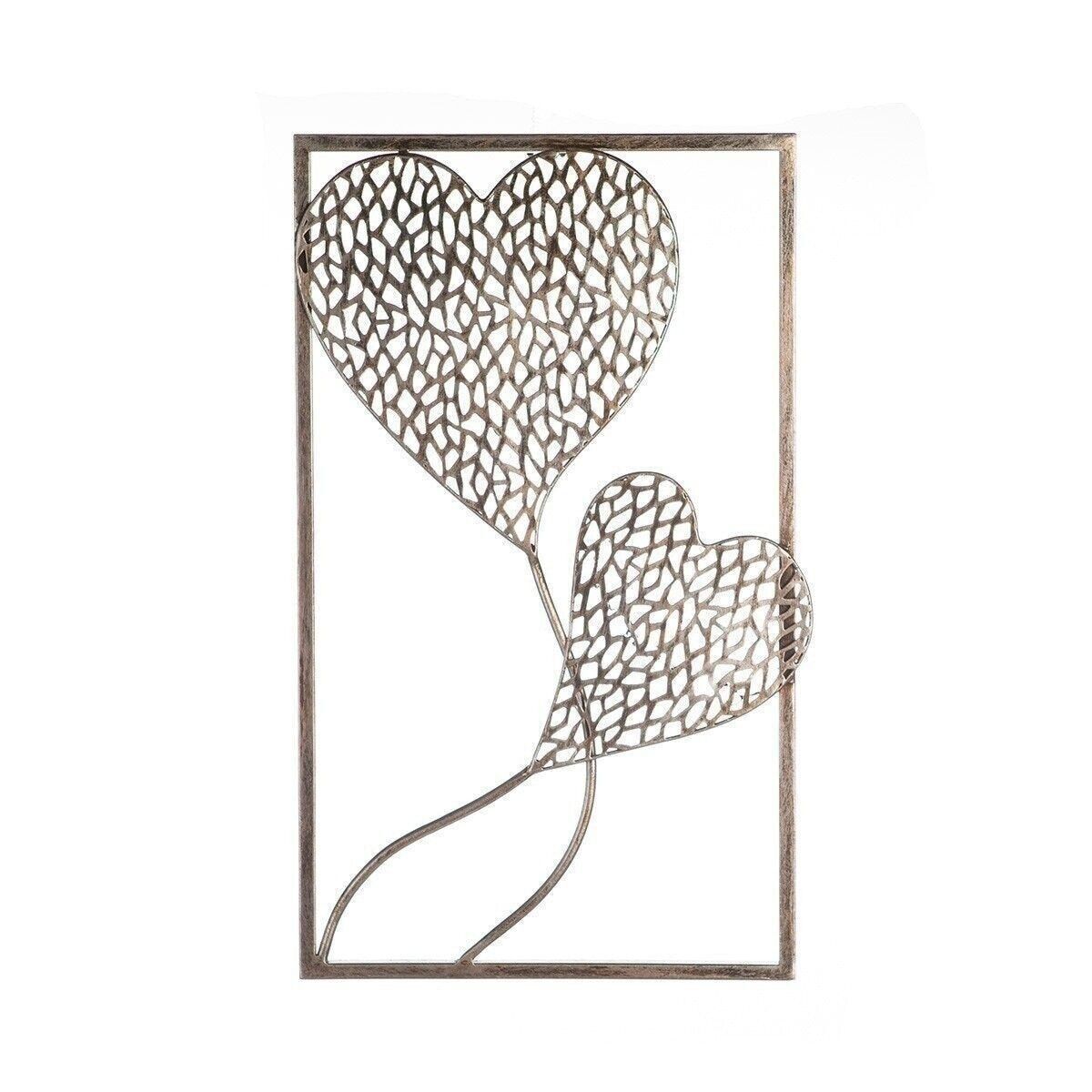 Relieve de pared de metal "2 Purley Hearts" VE 24293