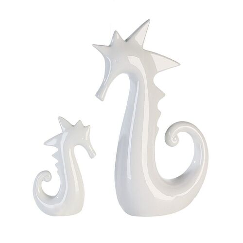 Seepferdchen,weiß,glänzend,Keramik VE 84306