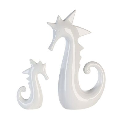 Seahorse, white, shiny, ceramic VE 84306