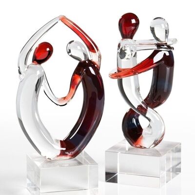 Glass sculpture "Samba" orange/clear VE 4 so4313