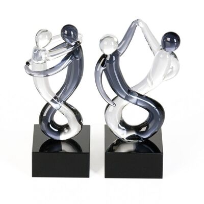 Mini-scultura "Rumba", vetro fumè/kla PU 6 so4314
