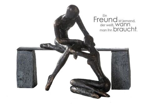 Skulptur"Freundschaft"Poly,bronzef4320