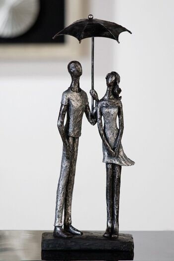 Sculpture"Parapluie"poly,ant.argent4325 2