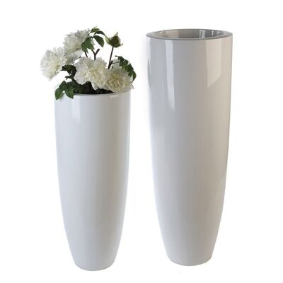 Planter "Konus" white H.92cm4335