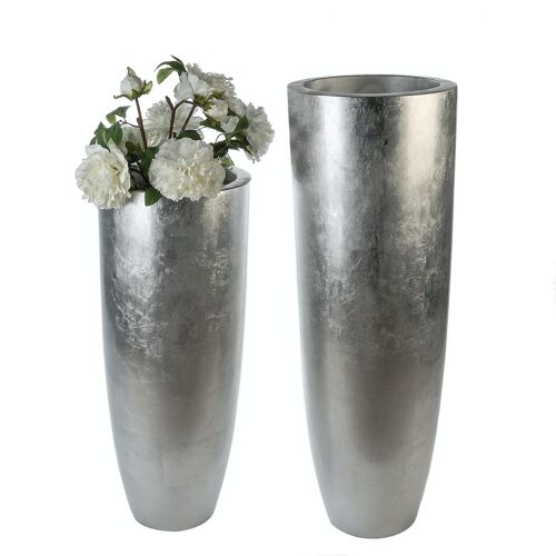 Pflanzgefäß"Konus"silber H.92cm4337