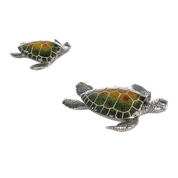 Tortue"Josie"poly, vert/argent VE 84342 1