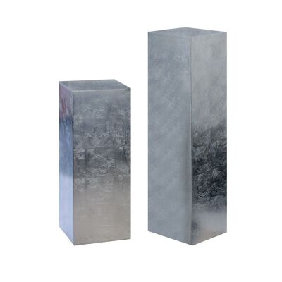 Columna "Sólida" plateada, poli/fibra de vidrio H.70cm4345