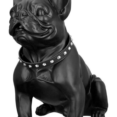 Figura "Bulldog" negro mate, poli H.42.5cm4368