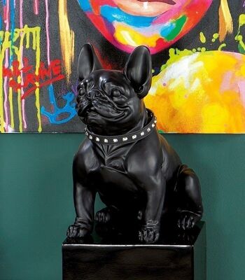 Figurine "Bulldog" noir mat, poly H.42.5cm4368 2