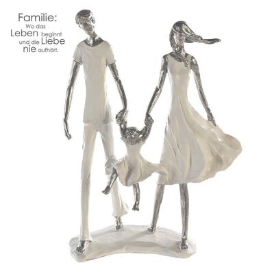 Escultura"Familia"blanco/plata,poli 4385