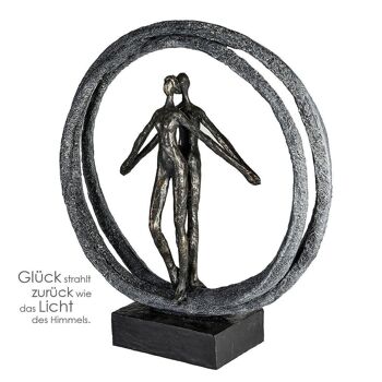 Sculpture"Couple dans un anneau"Poly,broncef4396 1
