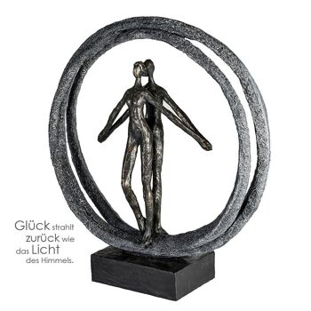 Sculpture"Couple dans un anneau"Poly,broncef4396 2