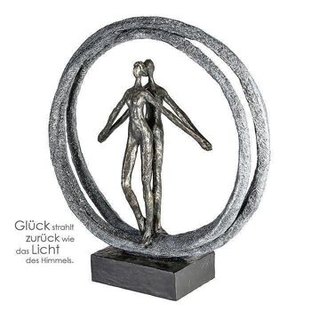 Sculpture"Couple dans un anneau"Poly,broncef4396 4