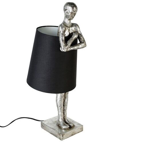 Lampe"Man"Poly,ant.silber/schwarz 4399