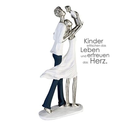 Skulptur"Elternglück"weiss/silber4411
