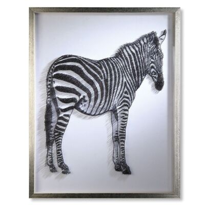 Wood/glass wall object "Zebra"4440