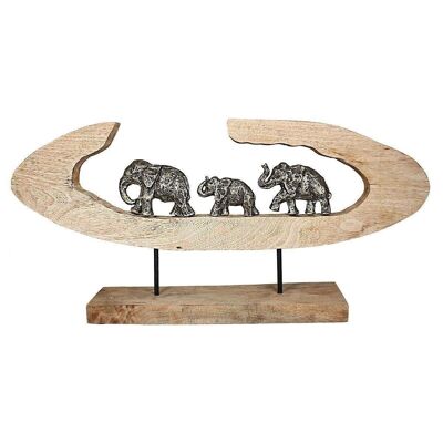 Scultura "Famiglia di elefanti" Mango. L.68cm4450