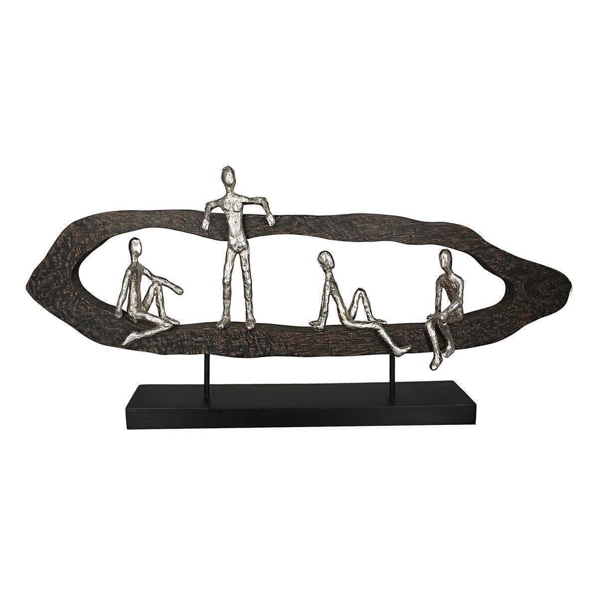 Escultura "Hang out" plata, madera/aluminio. H.35cm4457