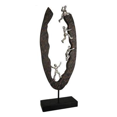 Sculpture "Succeed" argent, bois/aluminium. H.59cm4459