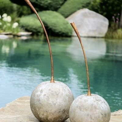 Decorative cherry, metal, antique silver/bronce VE 24478