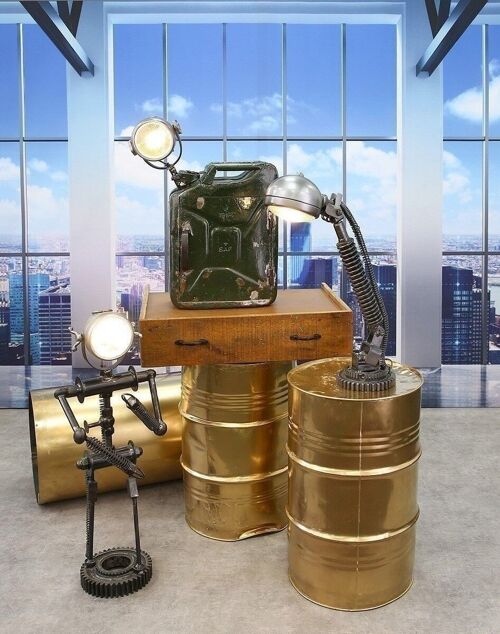 Lampe"Roboter"antik-schwarz,Eisen H.82cm4485