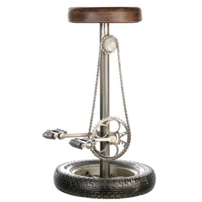 Bar stool "Wheel" antique black H.76cm4489