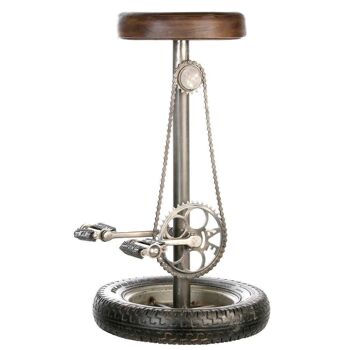 Tabouret de bar "Wheel" noir antique H.76cm4489 1